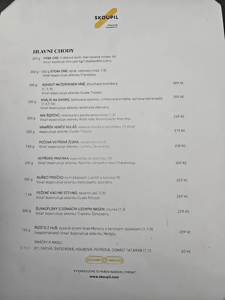 Menu_Winery Petr Skoupil_Velké Bílovice_image_1