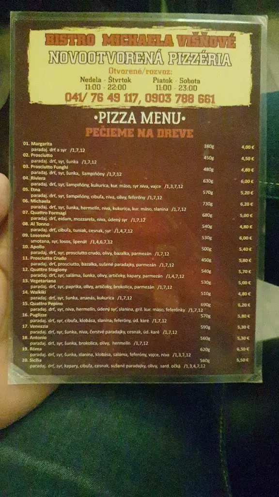 Menu_Bistro Michaela - Pizzeria_Višňové_image_3