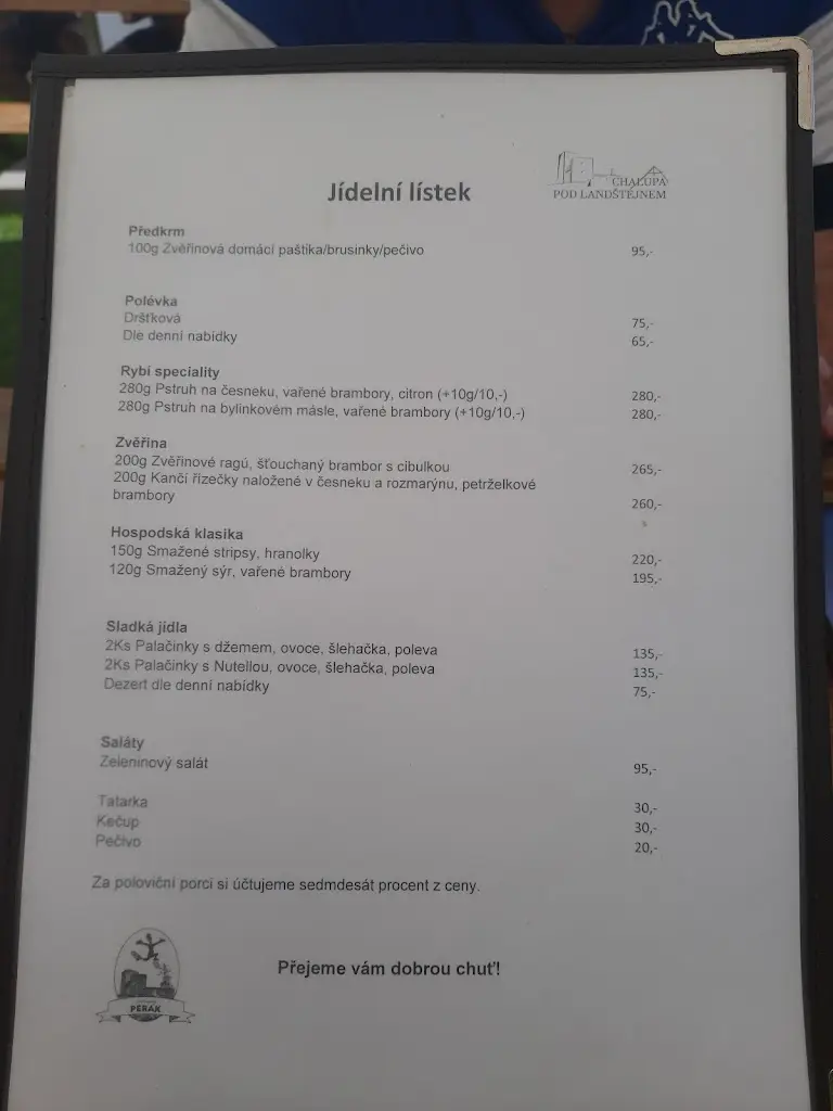 Menu_Restaurace Chalupa pod Landštejnem_Český Rudolec_image_4