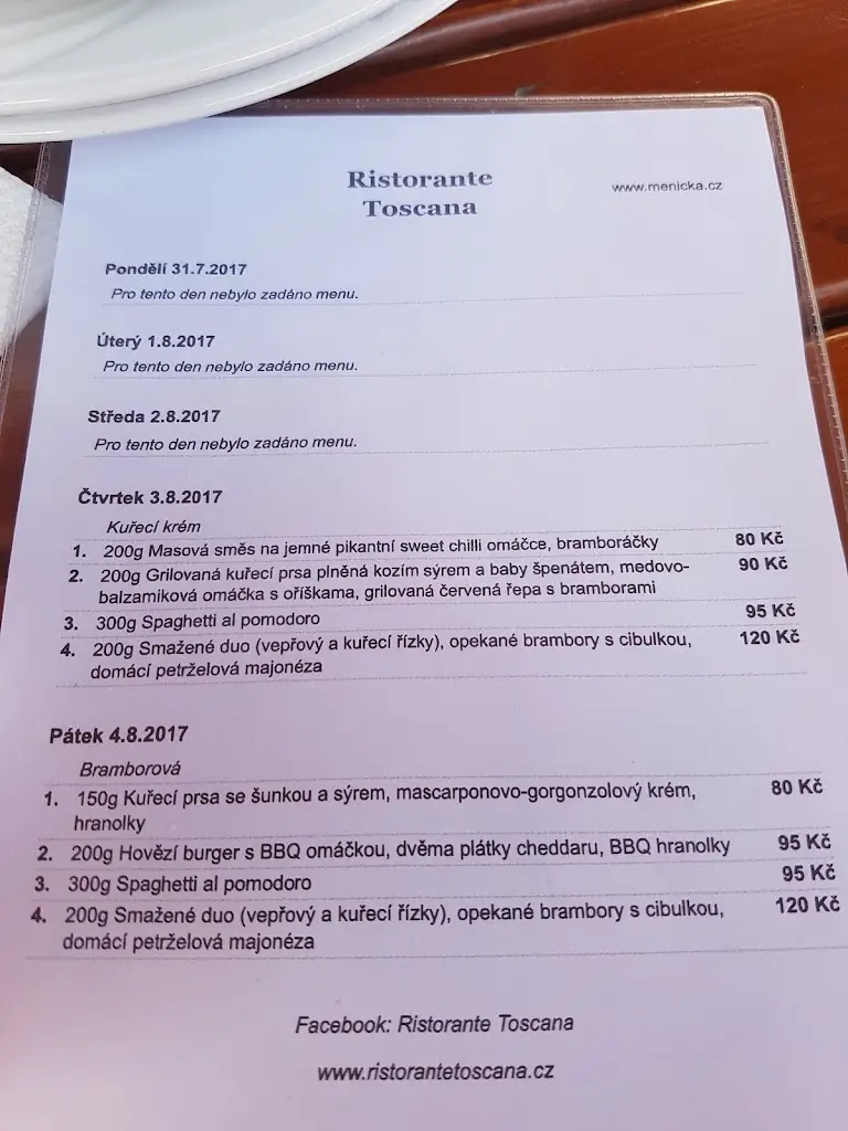 Menu_Ristorante Pinseria Toscana_Veselí nad Moravou_image_3