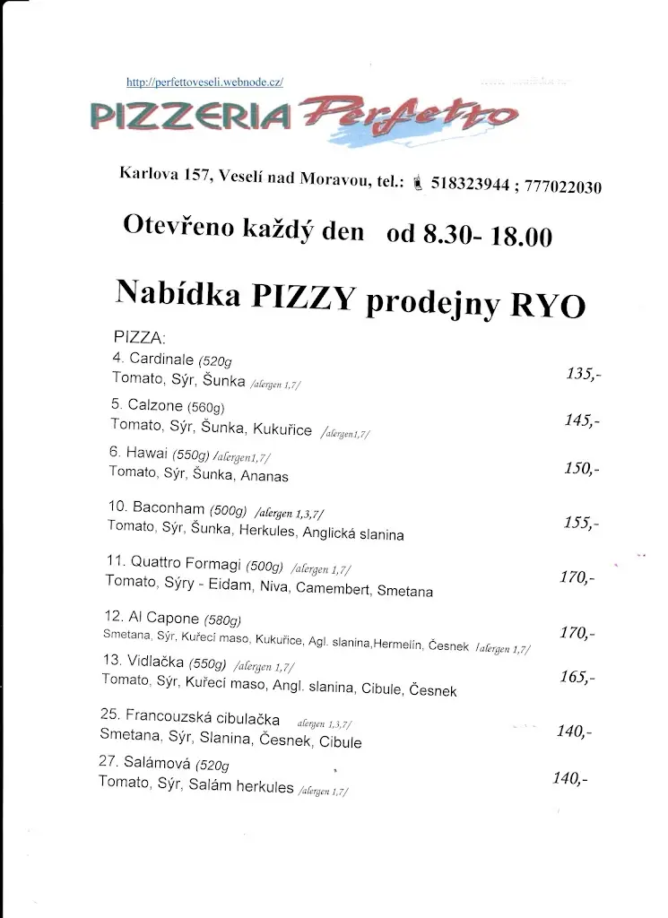 Menu_Pizza Perfetto_Veselí nad Moravou_image_3