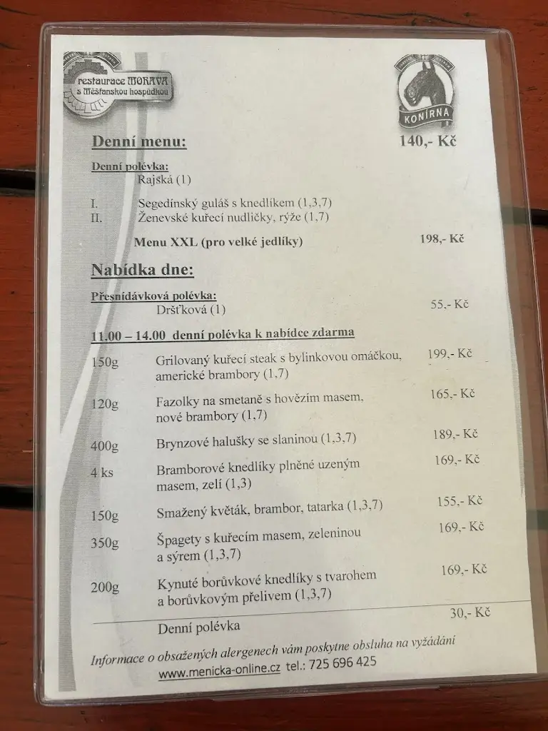 Menu_Morava s Měšťanskou hospůdkou, Konírna_Veselí nad Moravou_image_2