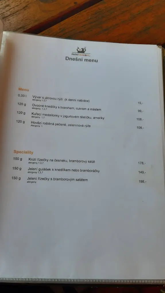 Menu_Restaurace Dělnický Dům_Zastávka_immagine_2