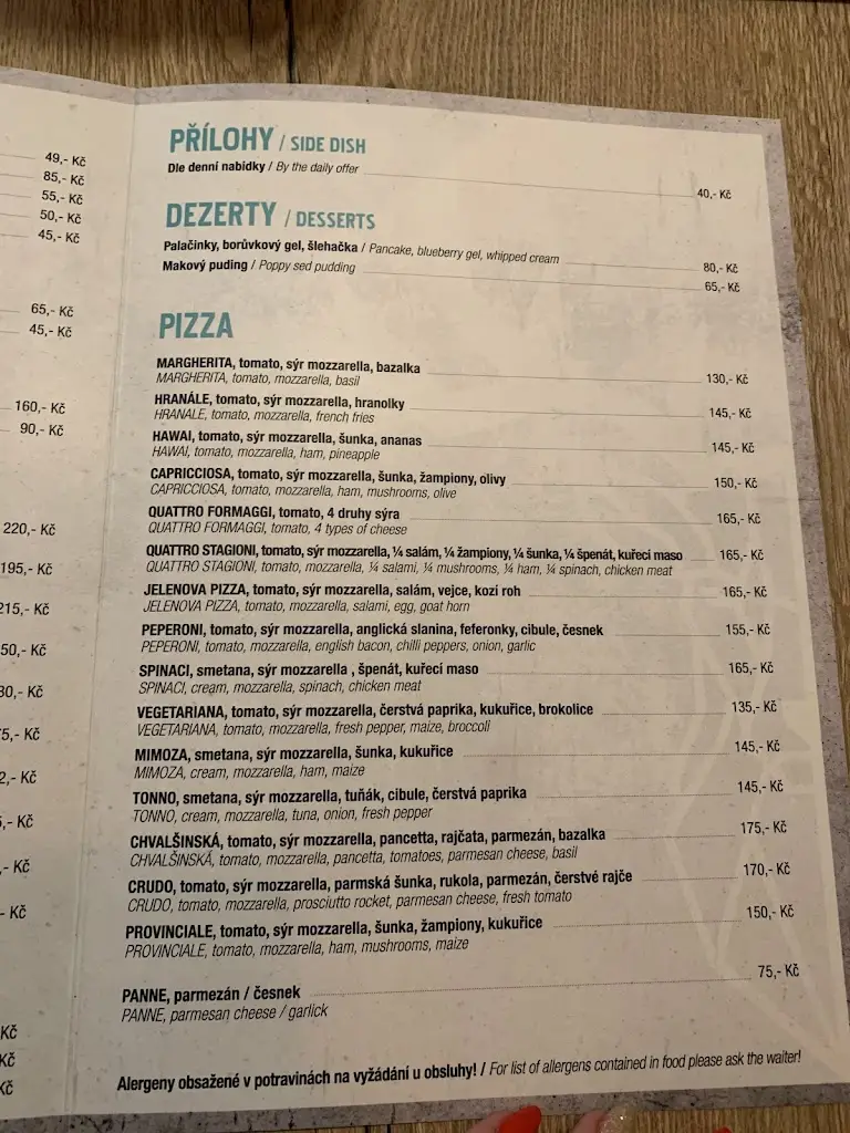 Menu_Restaurace a pizzerie U Jelena (Chvalšiny)_Chvalšiny_image_3