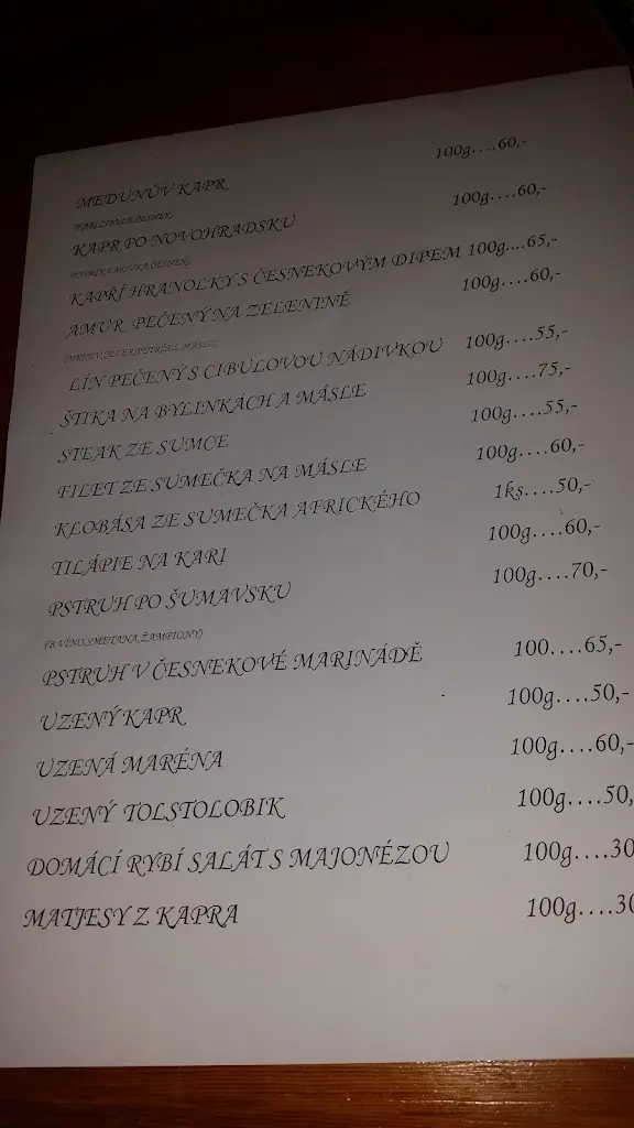 Menu_Restaurace na Holešovně_Chýnov_image_1