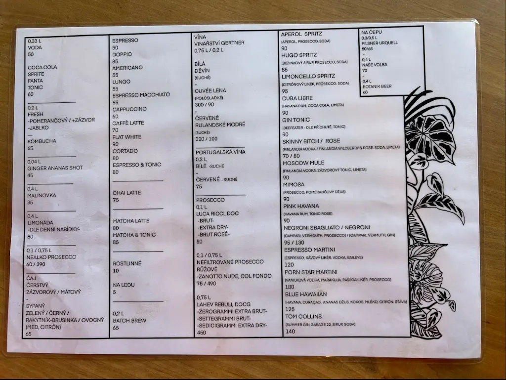 Menu_Botanik bistro_Cheb_immagine_1