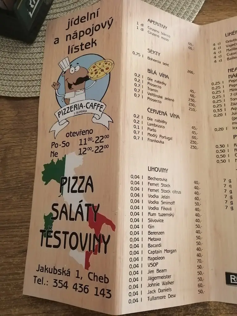 Menu_Pizzerie Jakubská, Restaurace u Blonďáka_Cheb_image_4