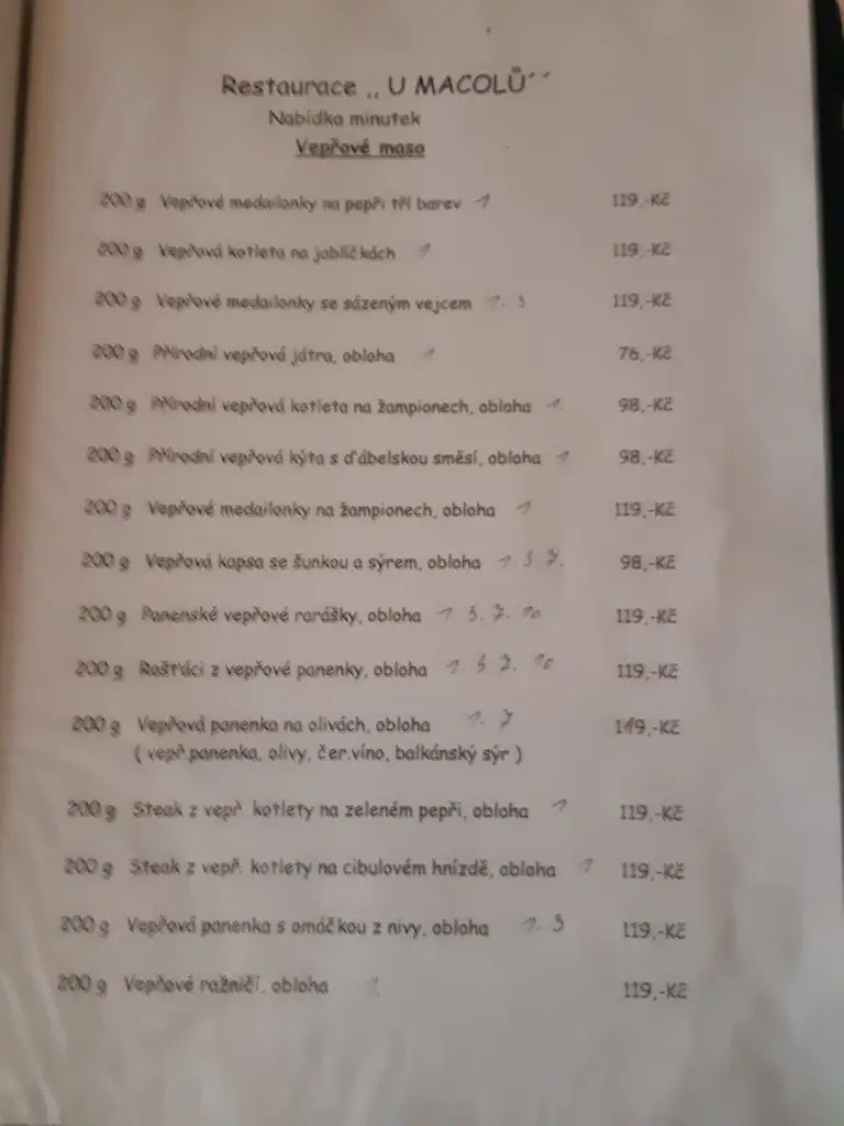Menu_Restaurace U Macolů_Dalovice_immagine_1