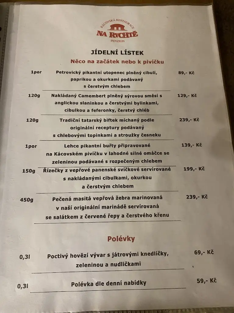 Menu_Na Rychtě - Kácovská restaurace & pension_Chodov_image_1