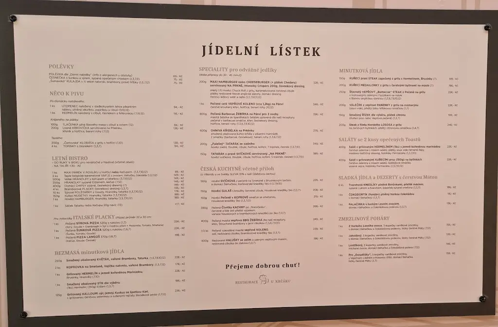 Menu_Restaurace u Krčáku_Chodov_immagine_2
