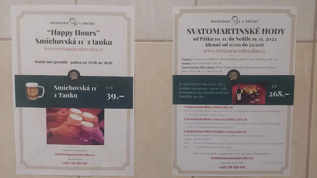 Menu_Restaurace u Krčáku_Chodov_immagine_4