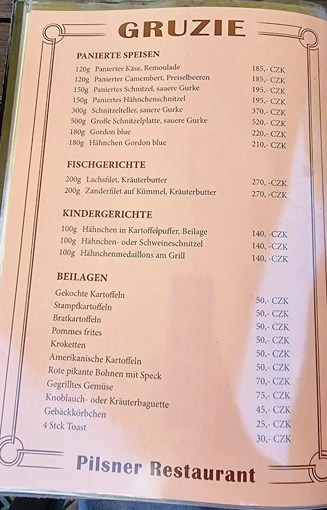 Menu_Gruzie Pilsner Restaurant_Františkovy Lázně_image_1