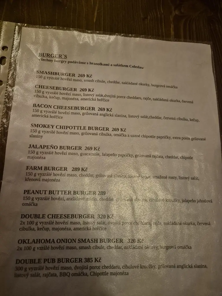 Menu_Cowboy Billy’s Saloon, Burger & Grill_Františkovy Lázně_immagine_2