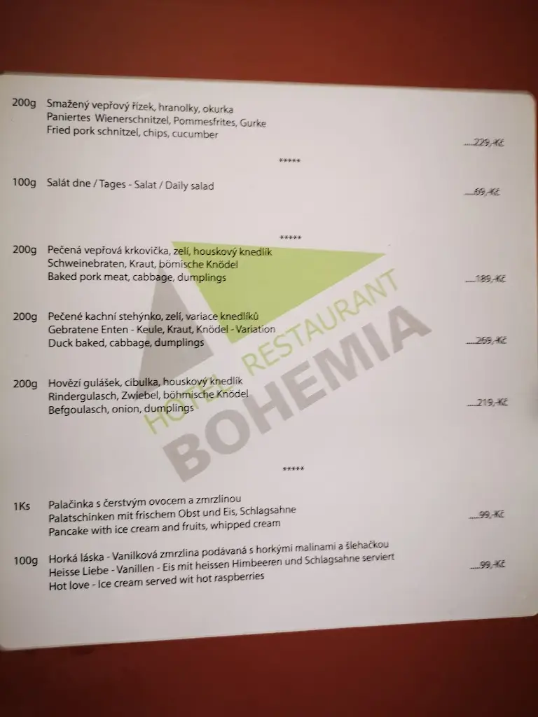 Menu_Restaurace Bohemia 1_Františkovy Lázně_immagine_3