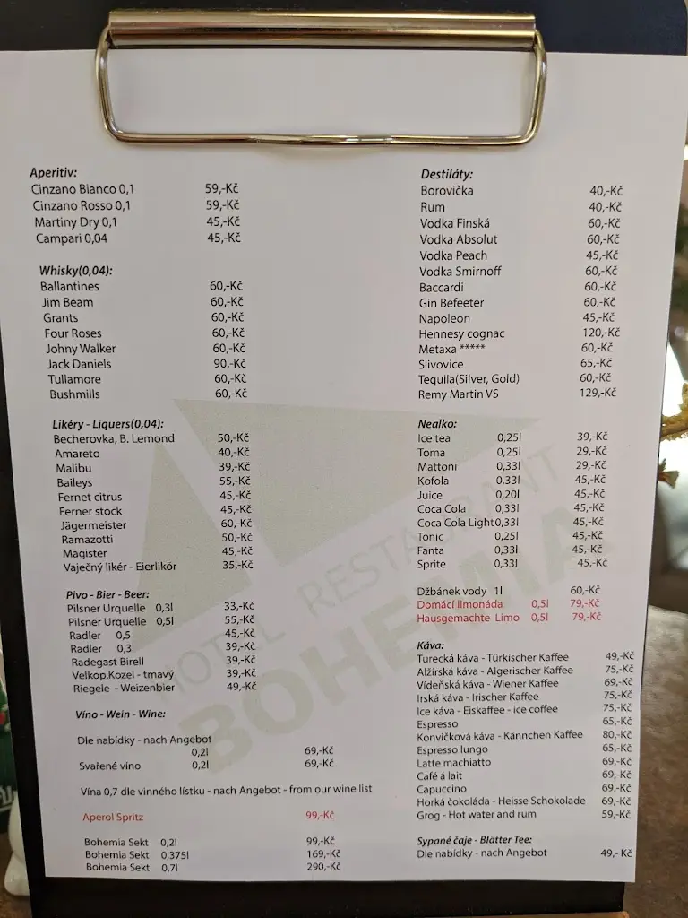 Menu_Restaurace Bohemia 1_Františkovy Lázně_immagine_4