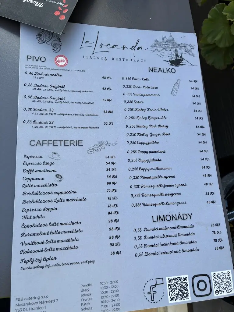 Menu_La Locanda - italská restaurace_Hranice_image_1