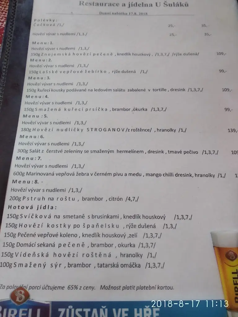 Menu_Restaurace U Šuláků_Dačice_image_4