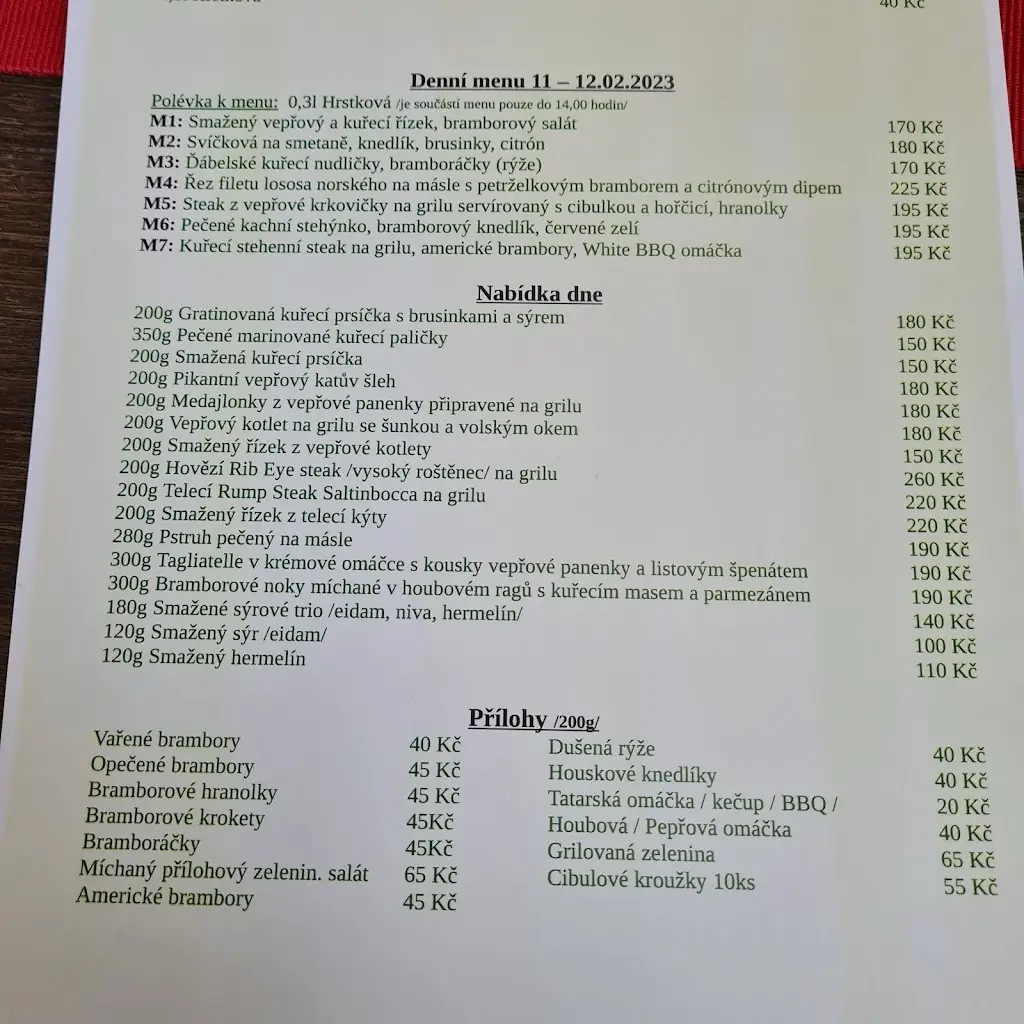 Menu_Restaurace a Hotel Stadion_Dačice_immagine_3