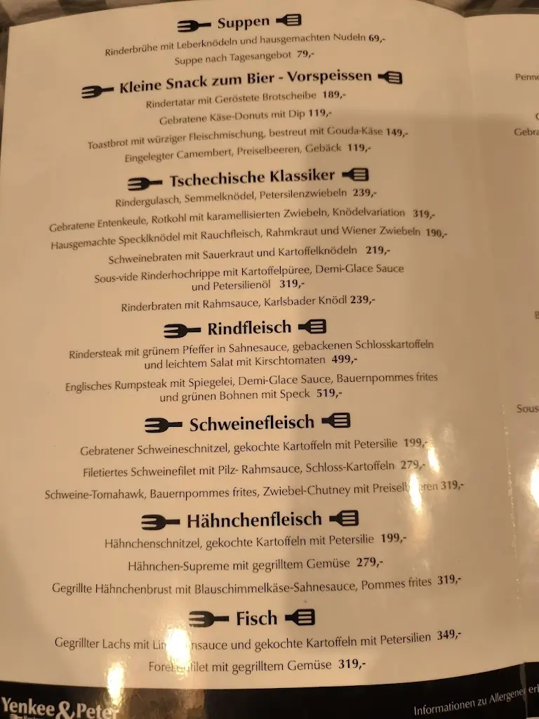 Menu_Yenkee and Peter Restaurant and gril_Kraslice_image_4