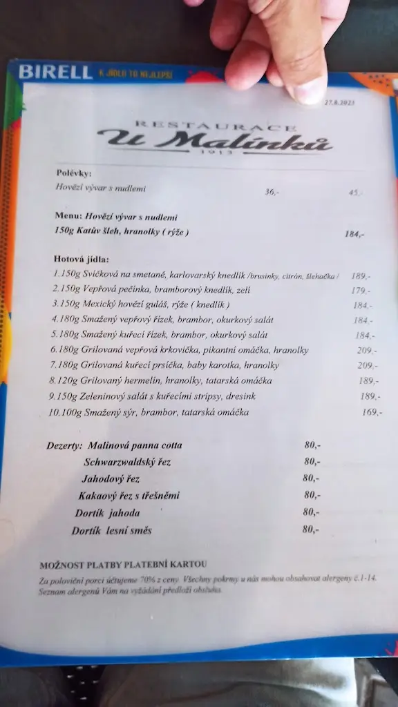 Menu_Restaurace u Malínků_Dačice_image_3