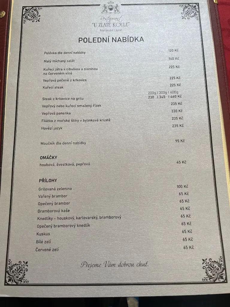 Menu_Restaurace U Zlaté koule_Lázně Kynžvart_immagine_1