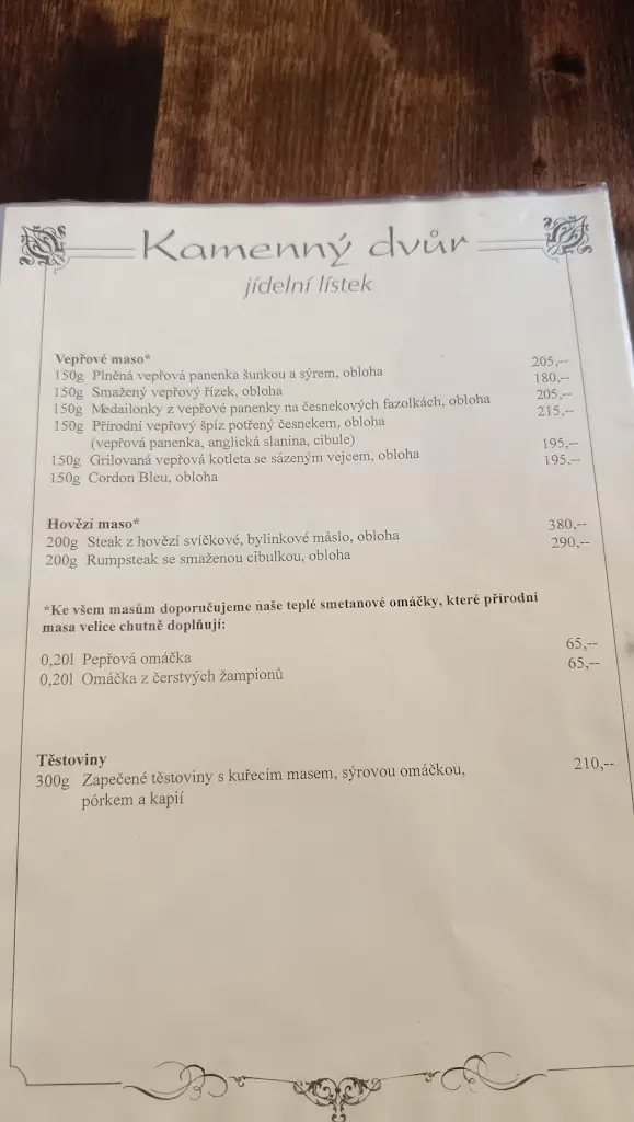 Menu_Restaurant Kamenný dvůr_Lázně Kynžvart_immagine_2