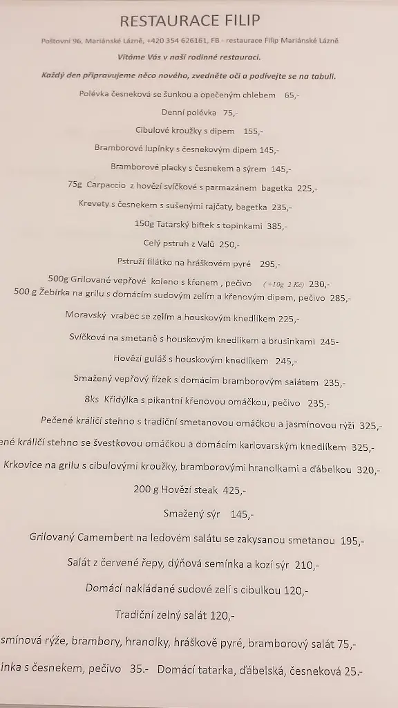 Menu_Restaurant Filip_Lázně Kynžvart_image_2