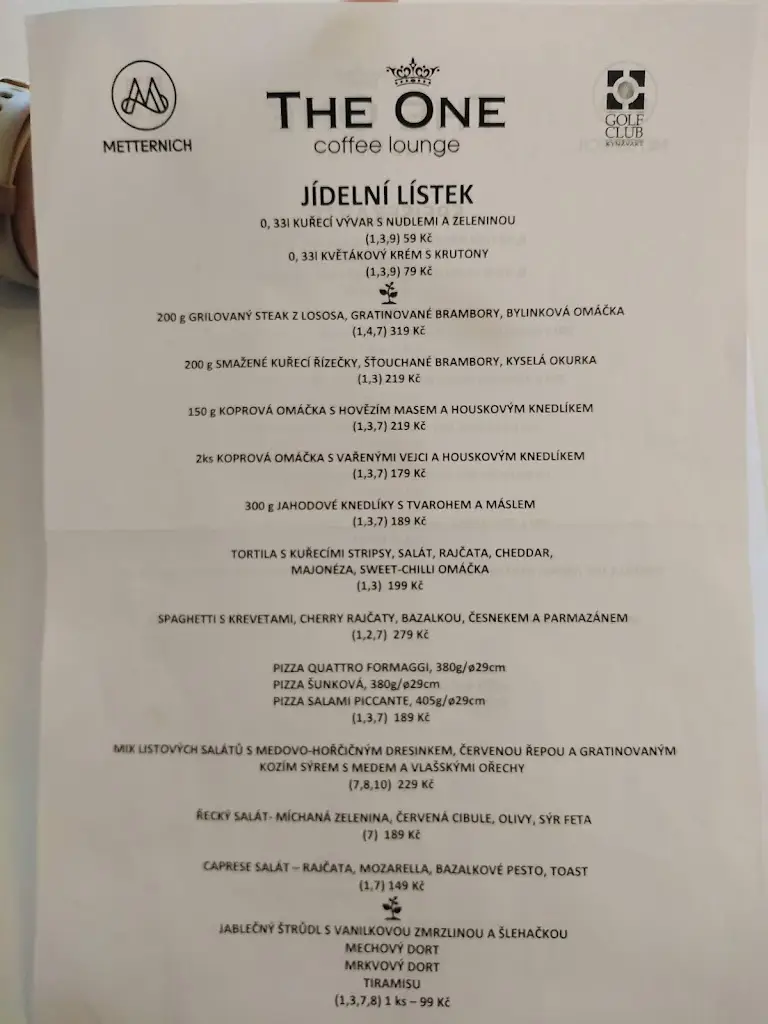 Menu_The One_Lázně Kynžvart_image_1