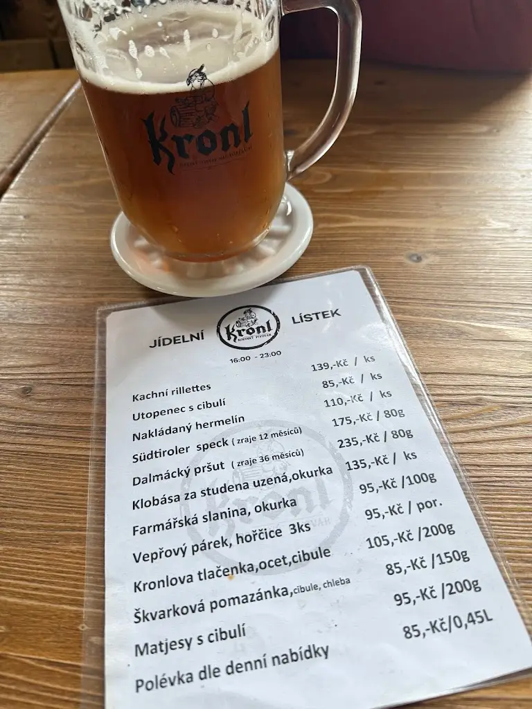 Menu_Kronl family brewery_Mariánské Lázně_immagine_2