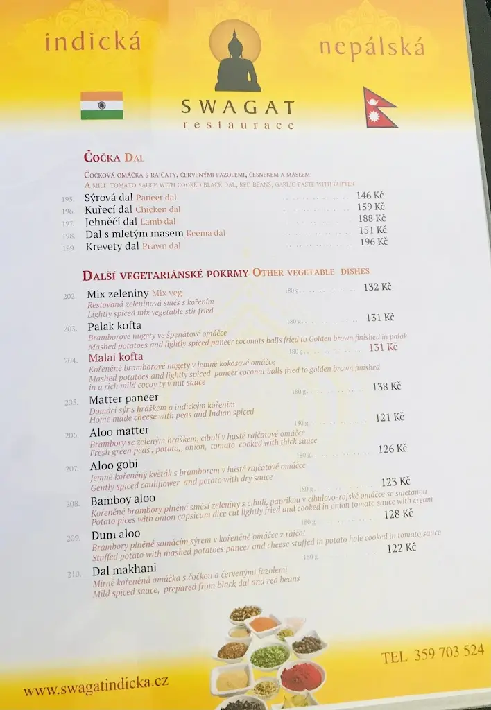 Menu_Swagat - Nepálská a indická restaurace_Okres Sokolov_immagine_1