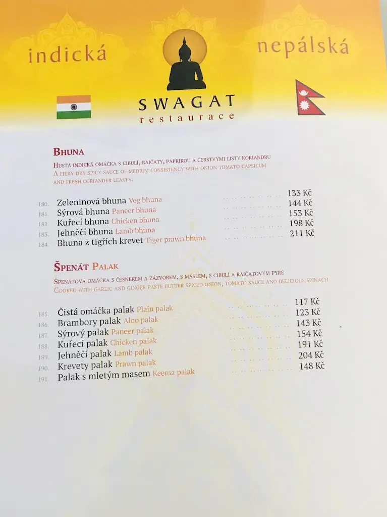 Menu_Swagat - Nepálská a indická restaurace_Okres Sokolov_immagine_2