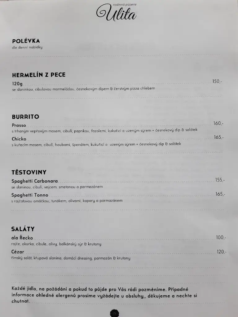 Menu_Pizzerie Ulita_Plesná_image_1