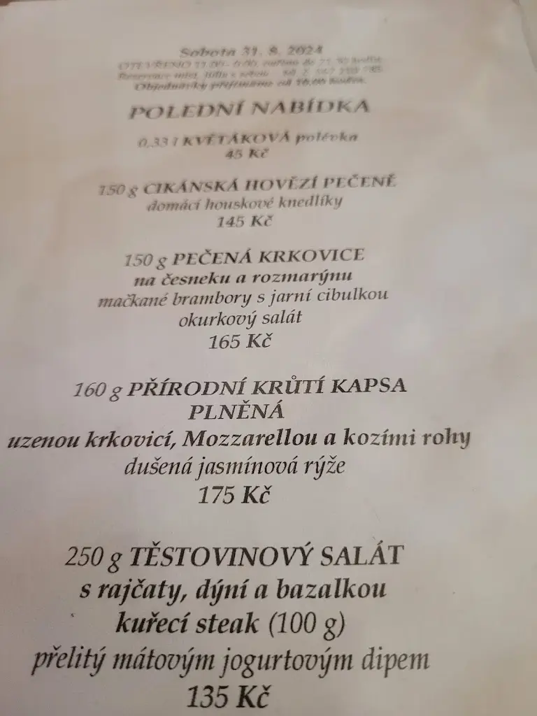 Menu_U Gurmána_Brtnice_immagine_1
