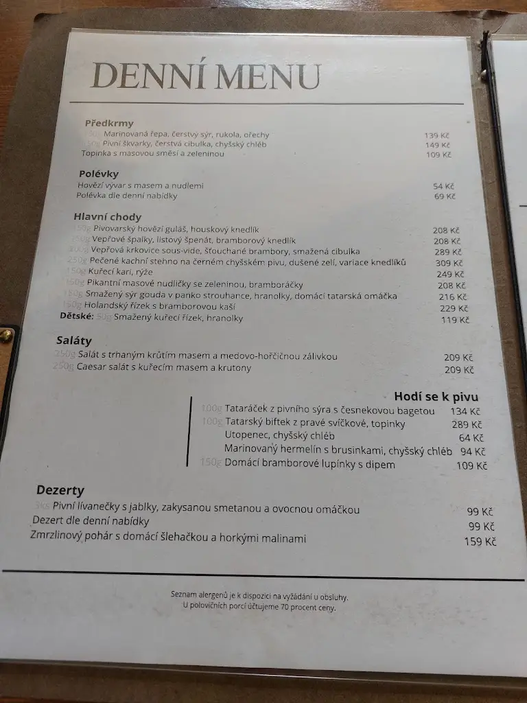 Menu_Zámecký pivovar Chyše_Žlutice_image_3