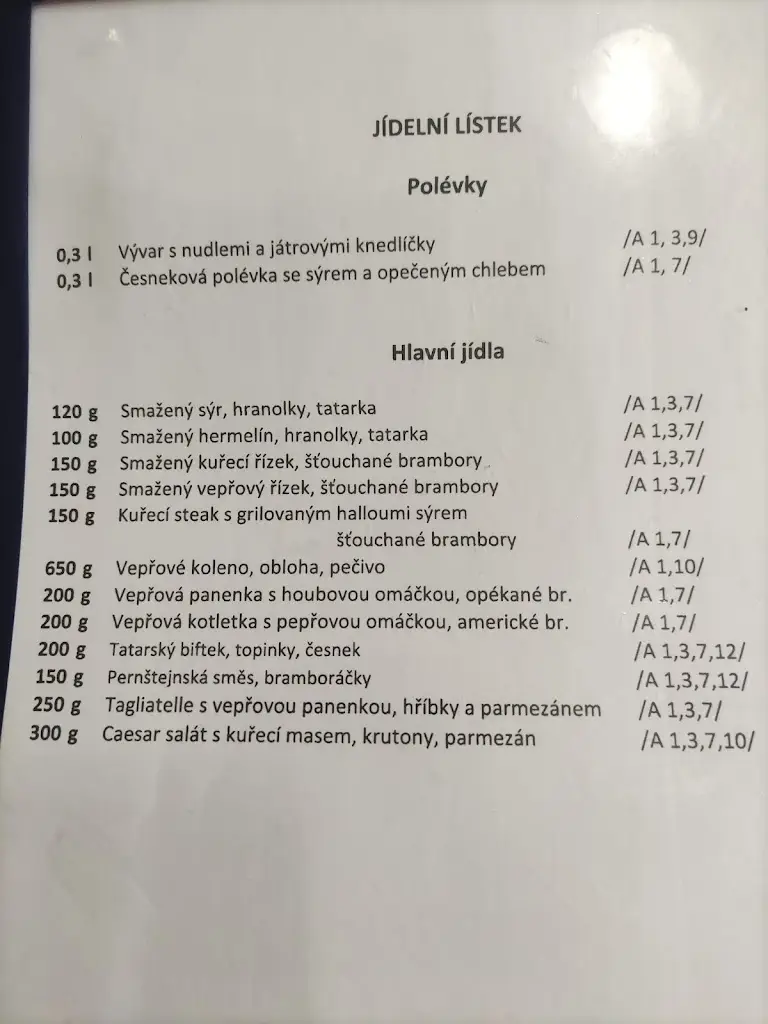 Menu_Restaurace Club_Bystřice nad Pernštejnem_image_1