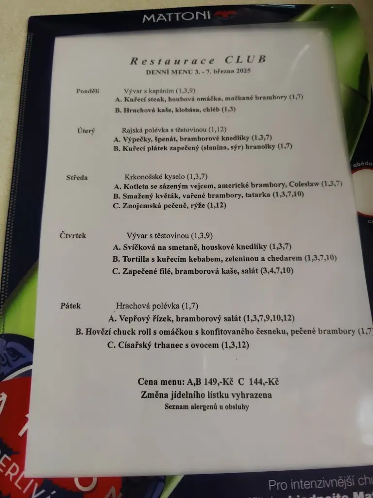 Menu_Restaurace Club_Bystřice nad Pernštejnem_image_2