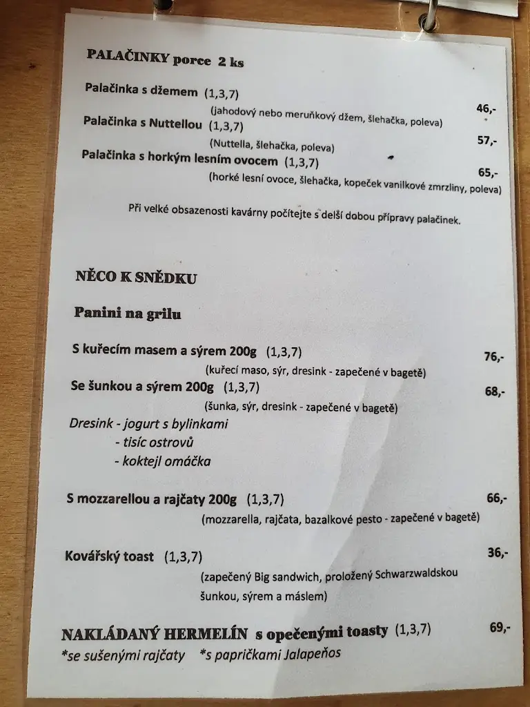 Menu_Franqueza Cafe_Bystřice nad Pernštejnem_immagine_1
