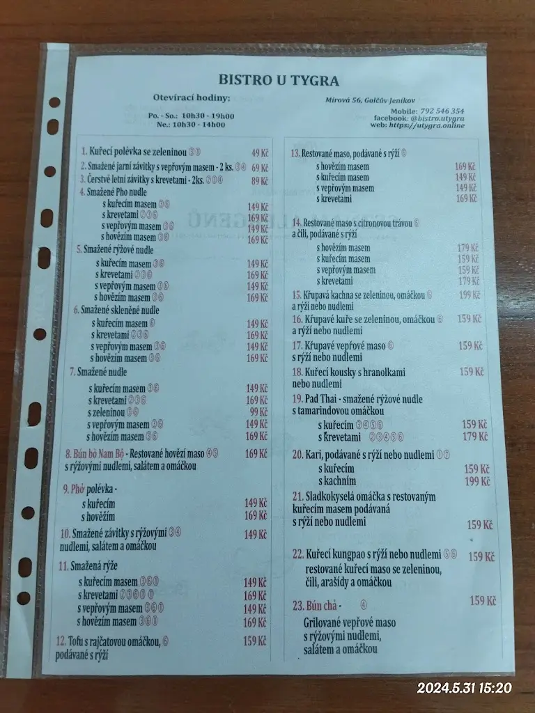 Menu_U Tygra_Golčův Jeníkov_immagine_4