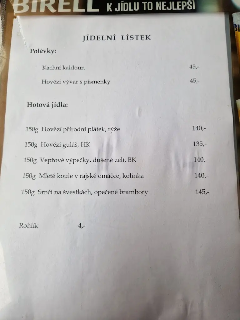 Menu_Restaurace U Suchánků_Dolní Cerekev_immagine_3