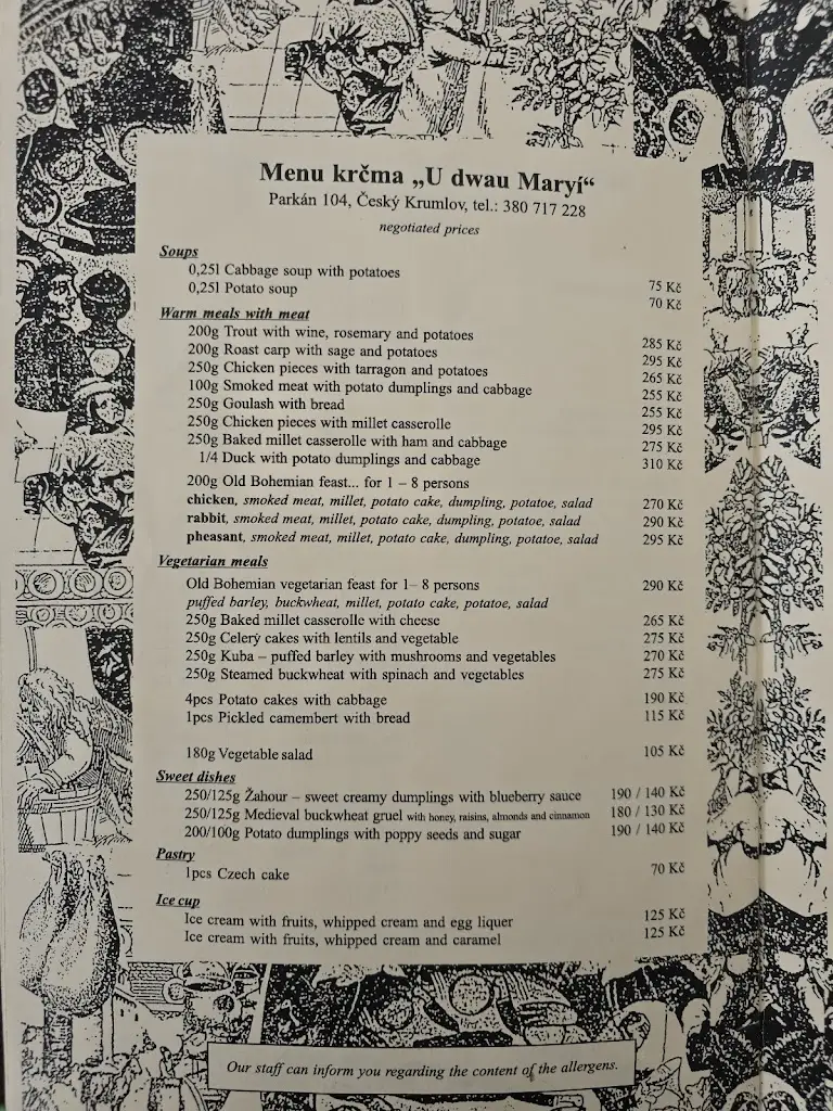 Menu_Tavern of the Two Maries_Český Krumlov_image_2