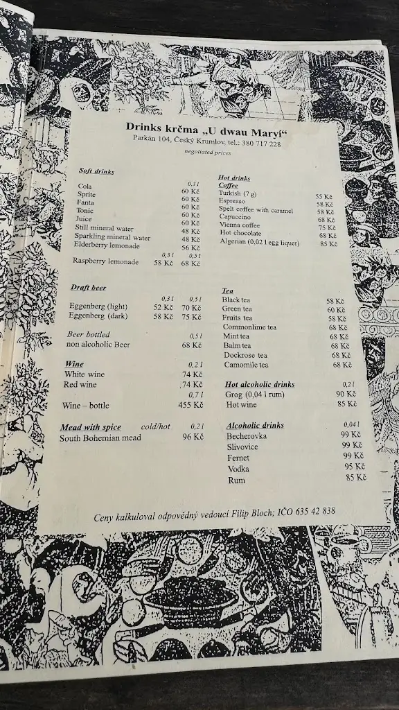 Menu_Tavern of the Two Maries_Český Krumlov_image_3