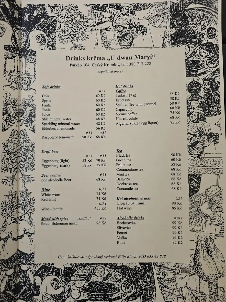 Menu_Tavern of the Two Maries_Český Krumlov_image_4