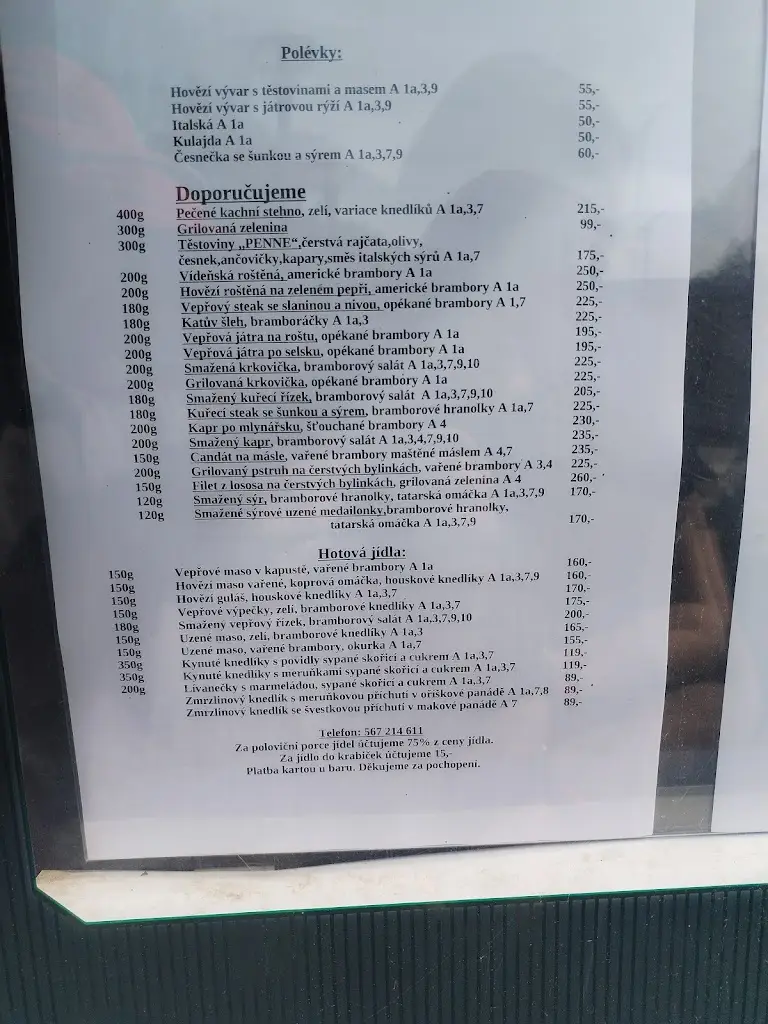 Menu_Plzeňská restaurace U Kapra_Dolní Cerekev_image_2