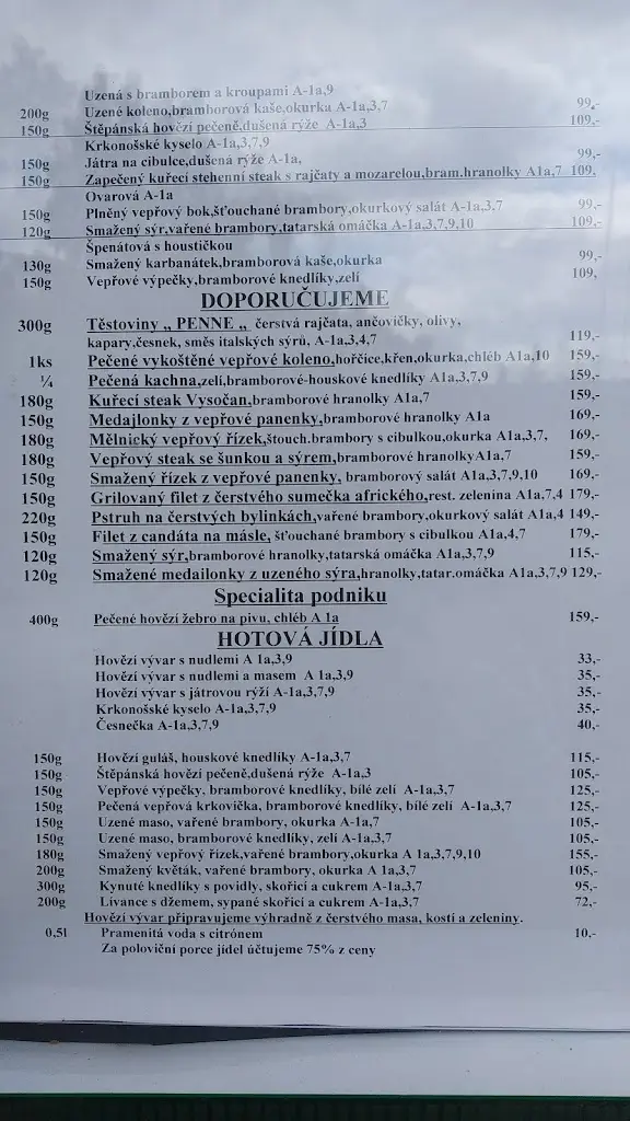 Menu_Plzeňská restaurace U Kapra_Dolní Cerekev_image_4