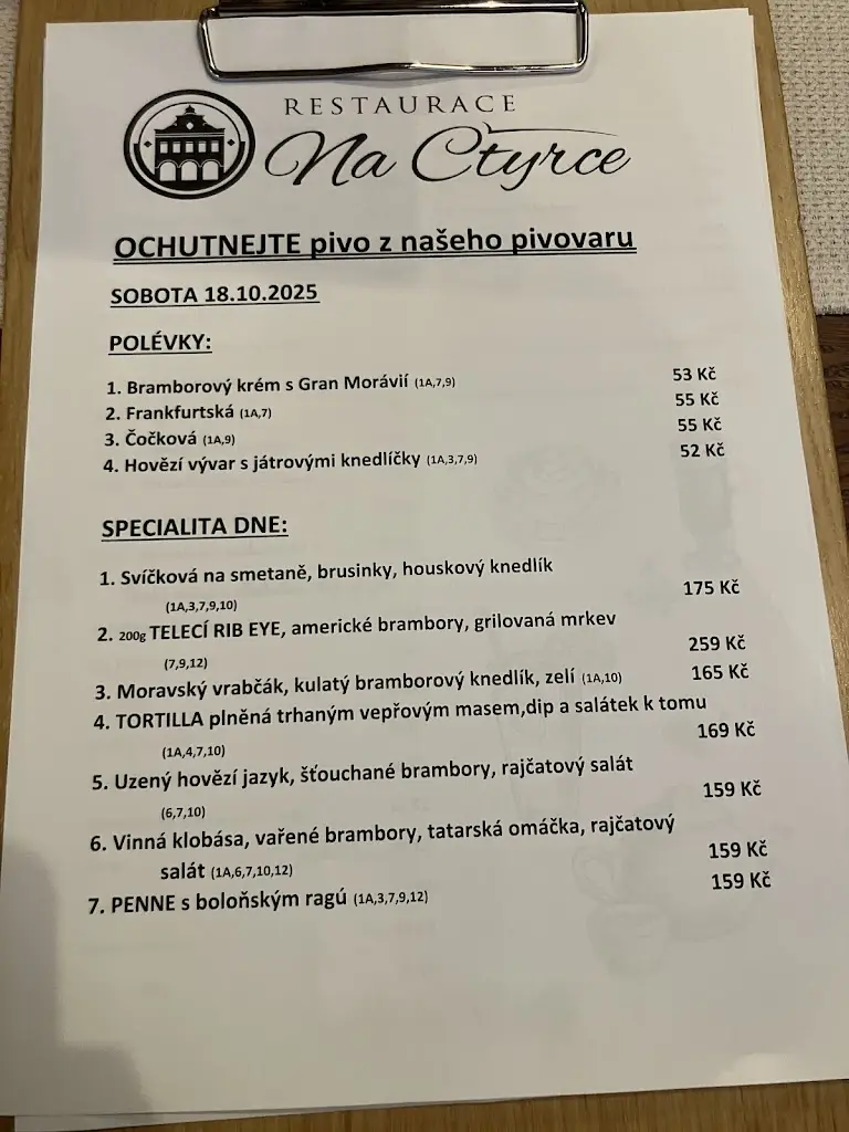 Menu_Restaurace Na Čtyrce_Dolní Cerekev_image_4