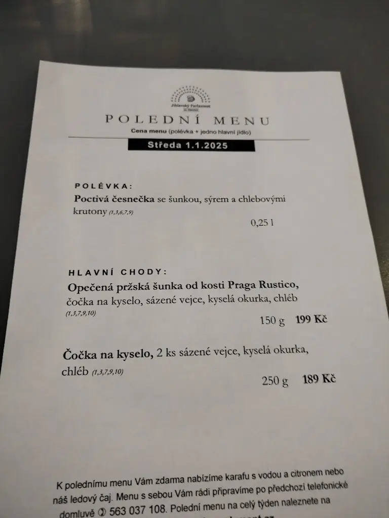 Menu_Restaurace Jihlavský Parlament na Terasách_Dolní Cerekev_image_2