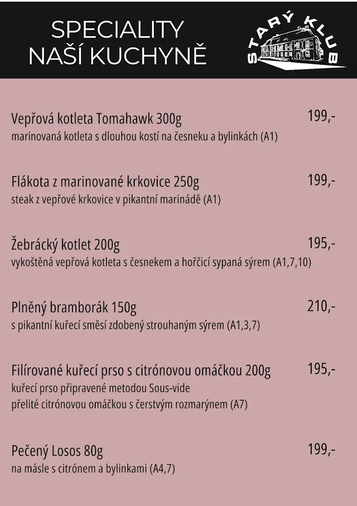 Menu_Starý Klub_Kamenice_immagine_2