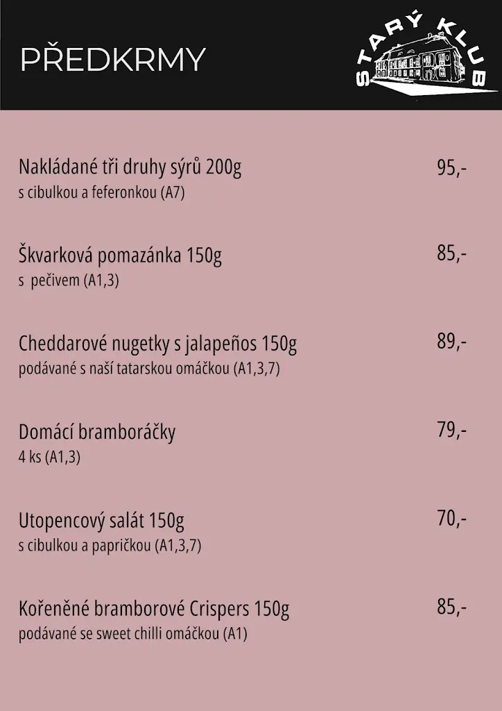 Menu_Starý Klub_Kamenice_immagine_4