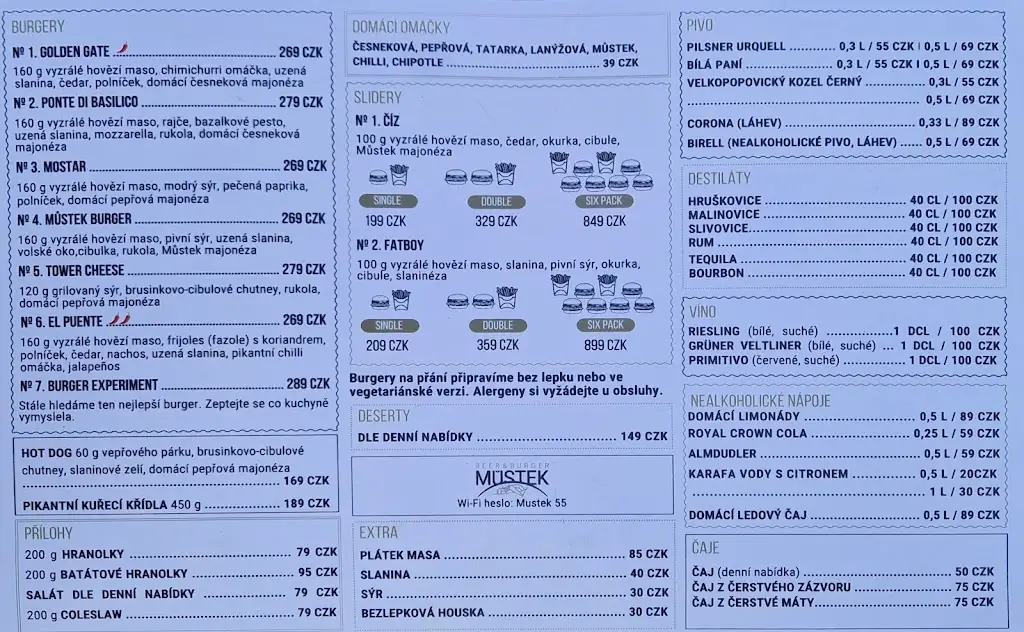 Menu_Můstek Beer&Burger_Český Krumlov_image_1