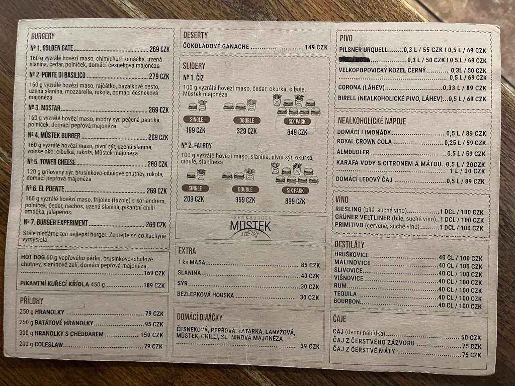 Menu_Můstek Beer&Burger_Český Krumlov_image_4